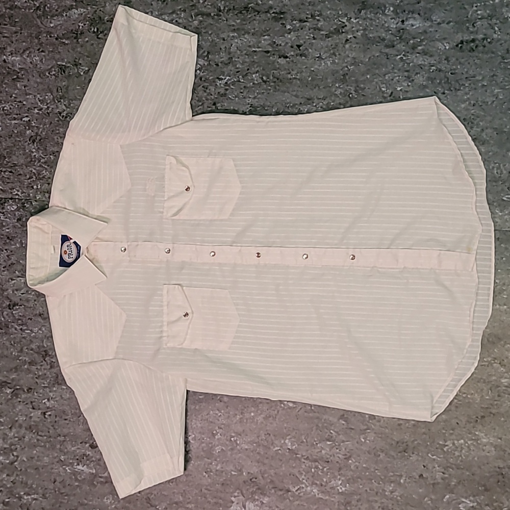 Made In USA. PRIOR. Pearl Snap-button. Short Sleeve. Men's Size 16